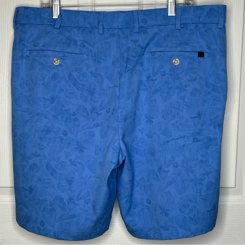 Peter Miller Blue Floral Tropical Golf Shorts Sz 38 BONN Sport